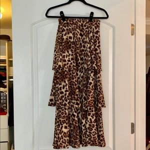 Leopard tiered skirt